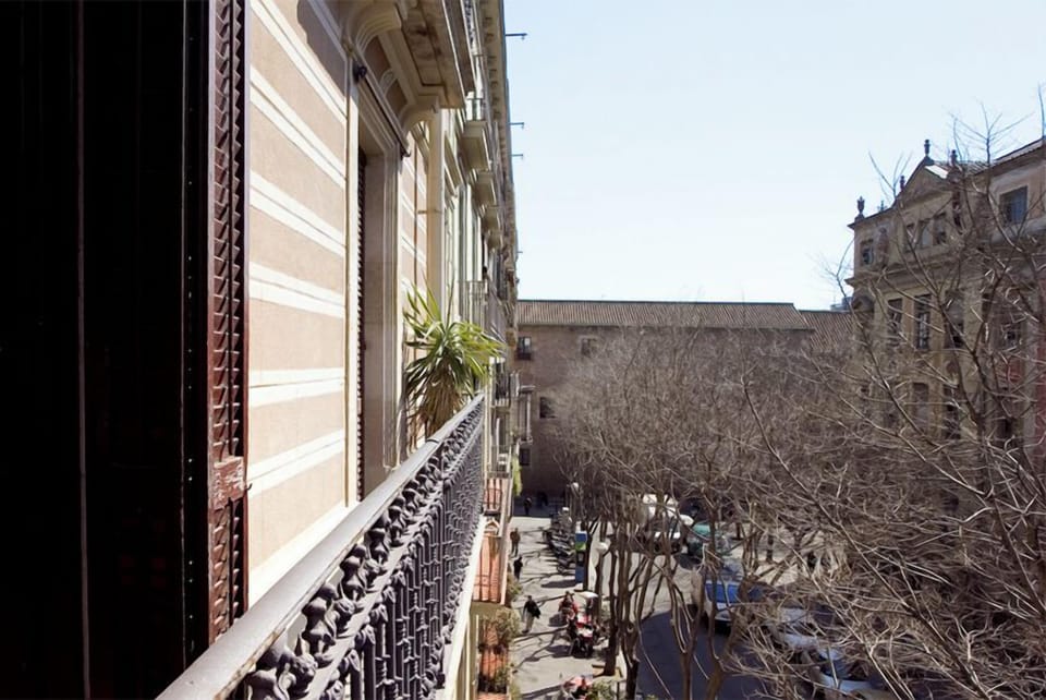 The balcony west side over the Gothic Library of Barcelona