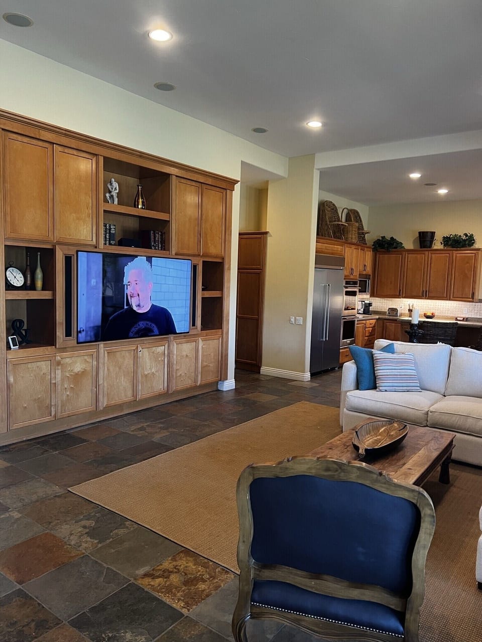 Large 75 inch smart TV.