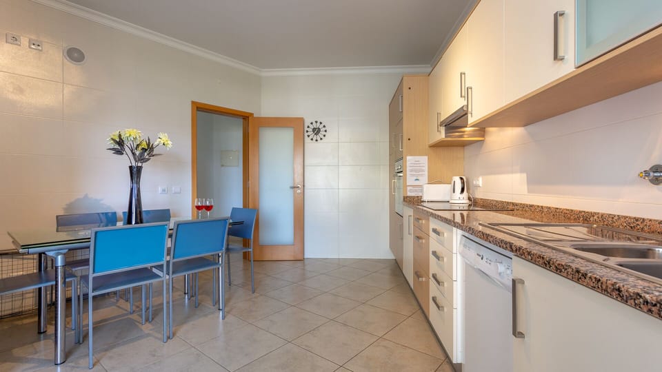 The kitchen also opens on to the large balcony 