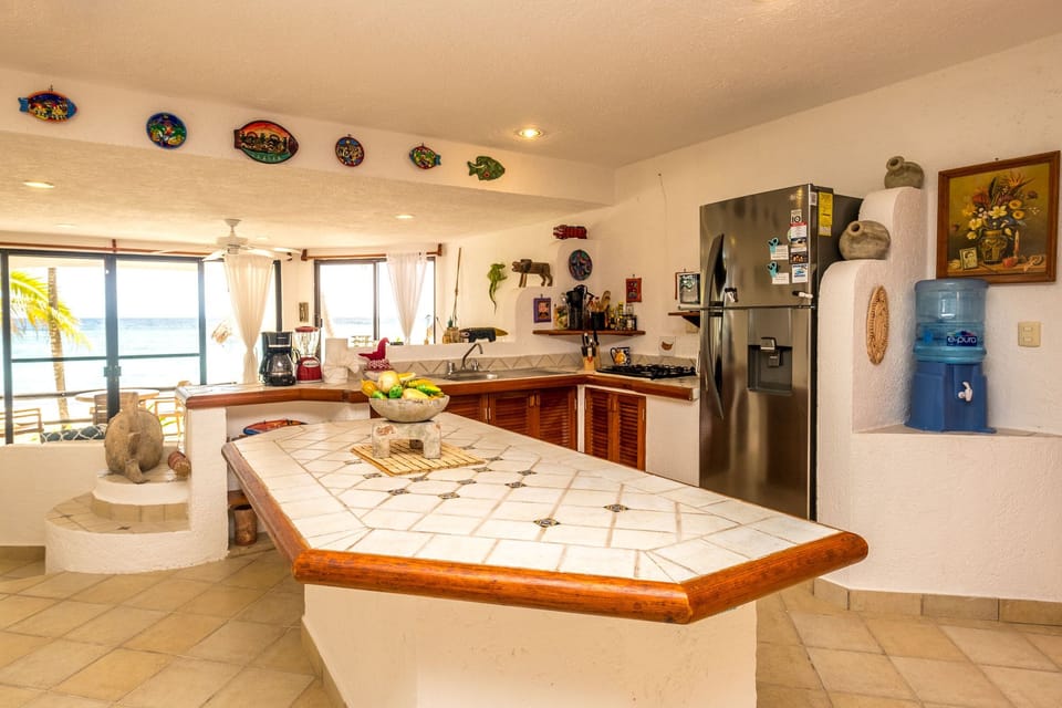 Kitchen - Purified water is provided  Luna Azul condo 1 Half Moon Bay beach Akumal Mexico vacation rental