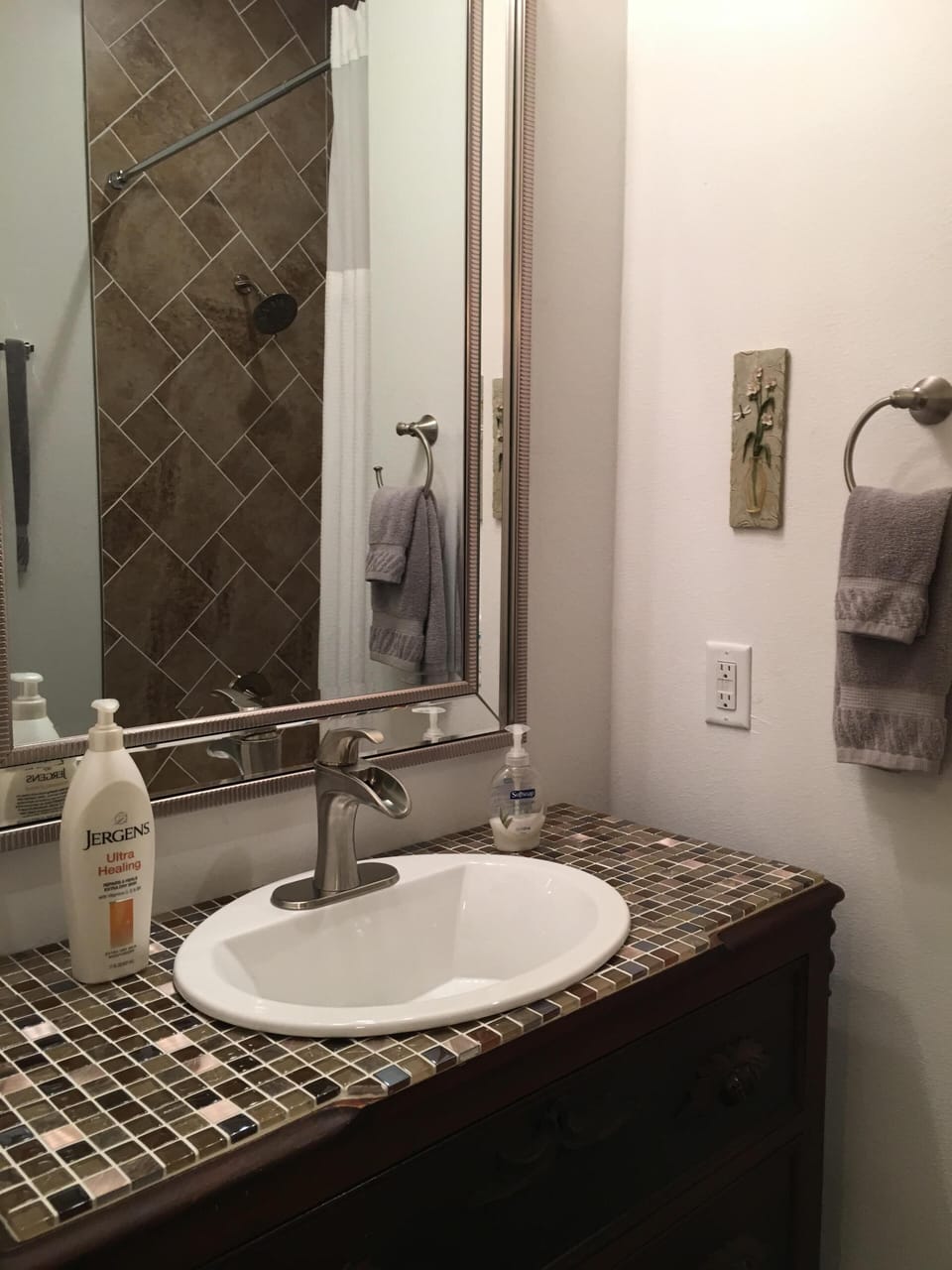 Body lotion &  hair dryer in each bathroom