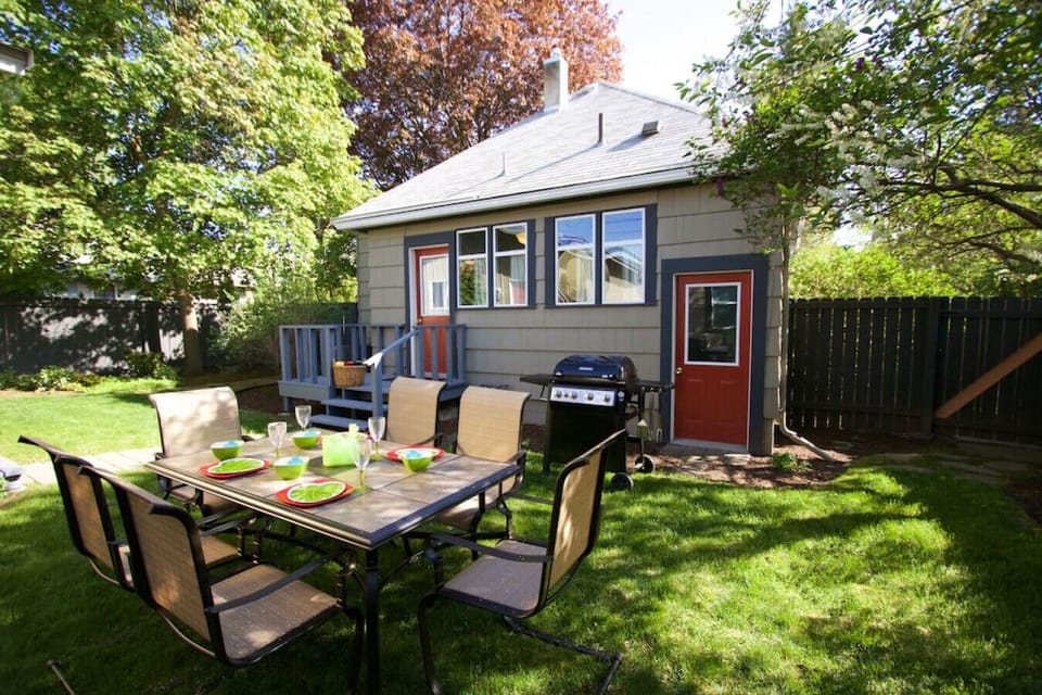Enjoy meals together on the back patio
