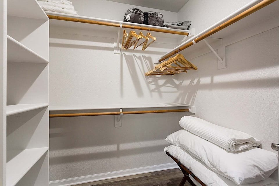 Large Walk in closet with some extra comfortable blankets and pillows available!