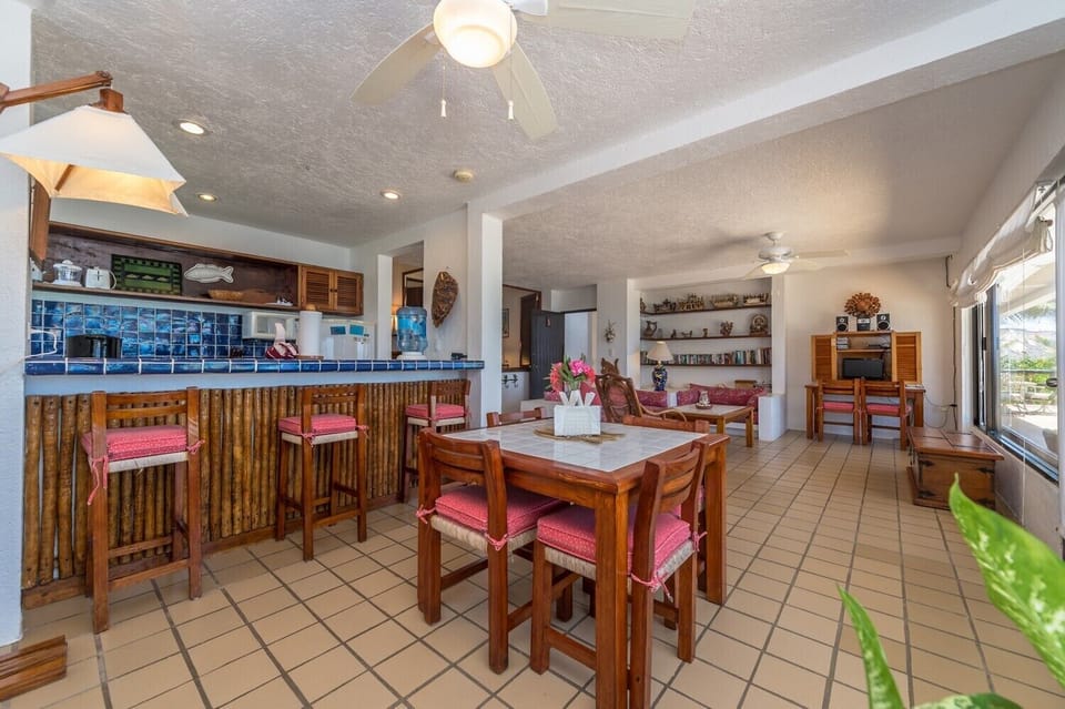 Dining Area and Kitchen - Yool Caanal Condominiums, unit 4, 2nd level Akumal Mexico vacation rental with 2 bedrooms