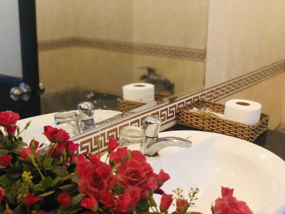 Shower, free toiletries, towels