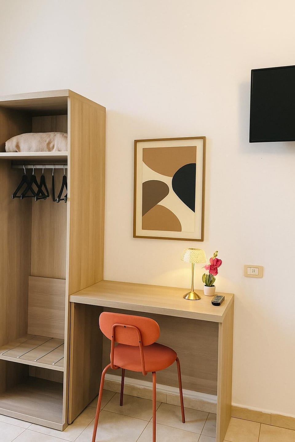 20-inch flat-screen TV with cable channels, TV