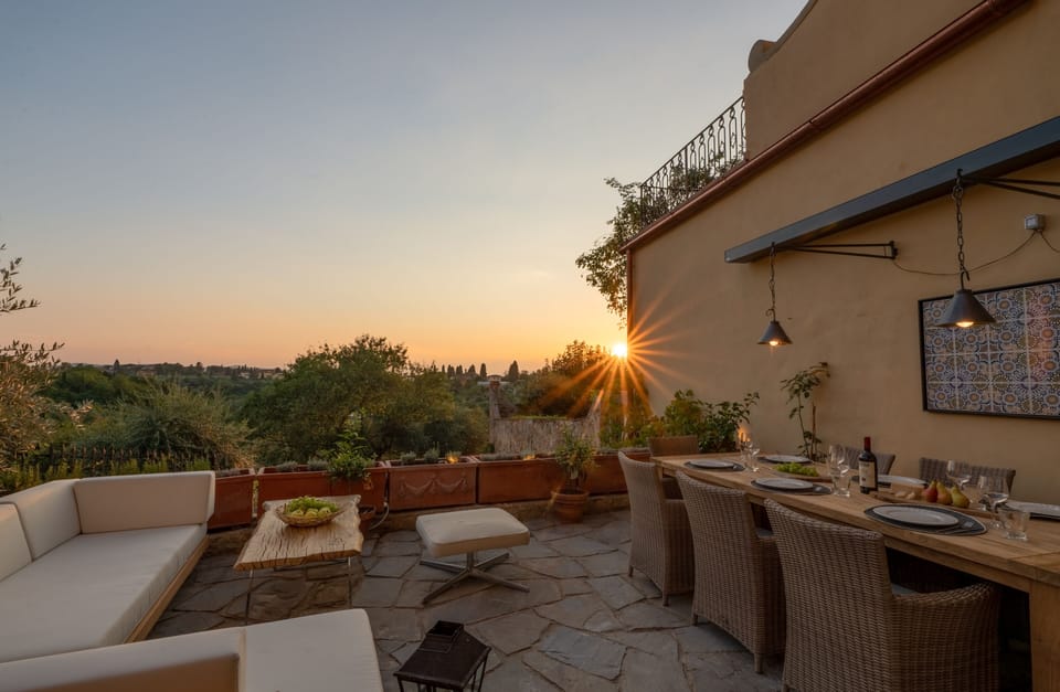 Terrace at sunset