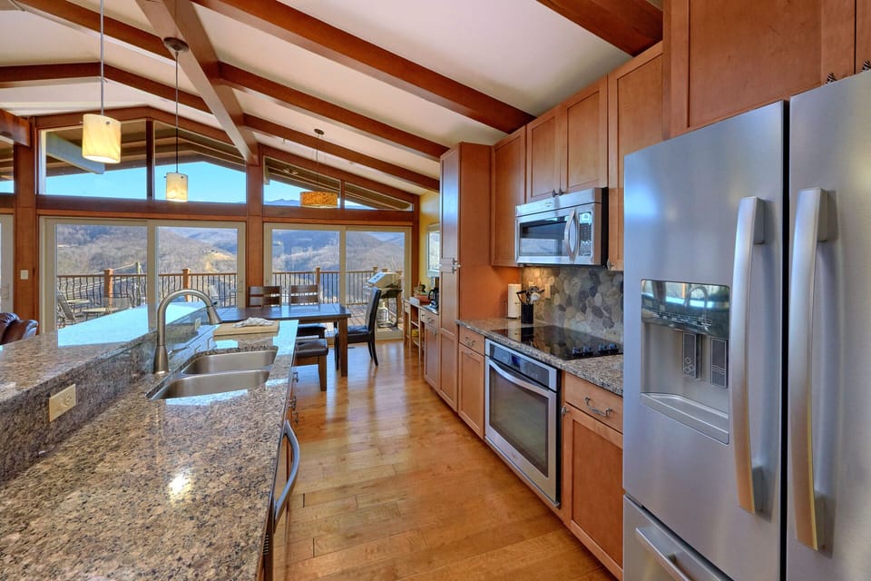 Kitchen with a view of the Great Smoky Mountain and Gatlinburg