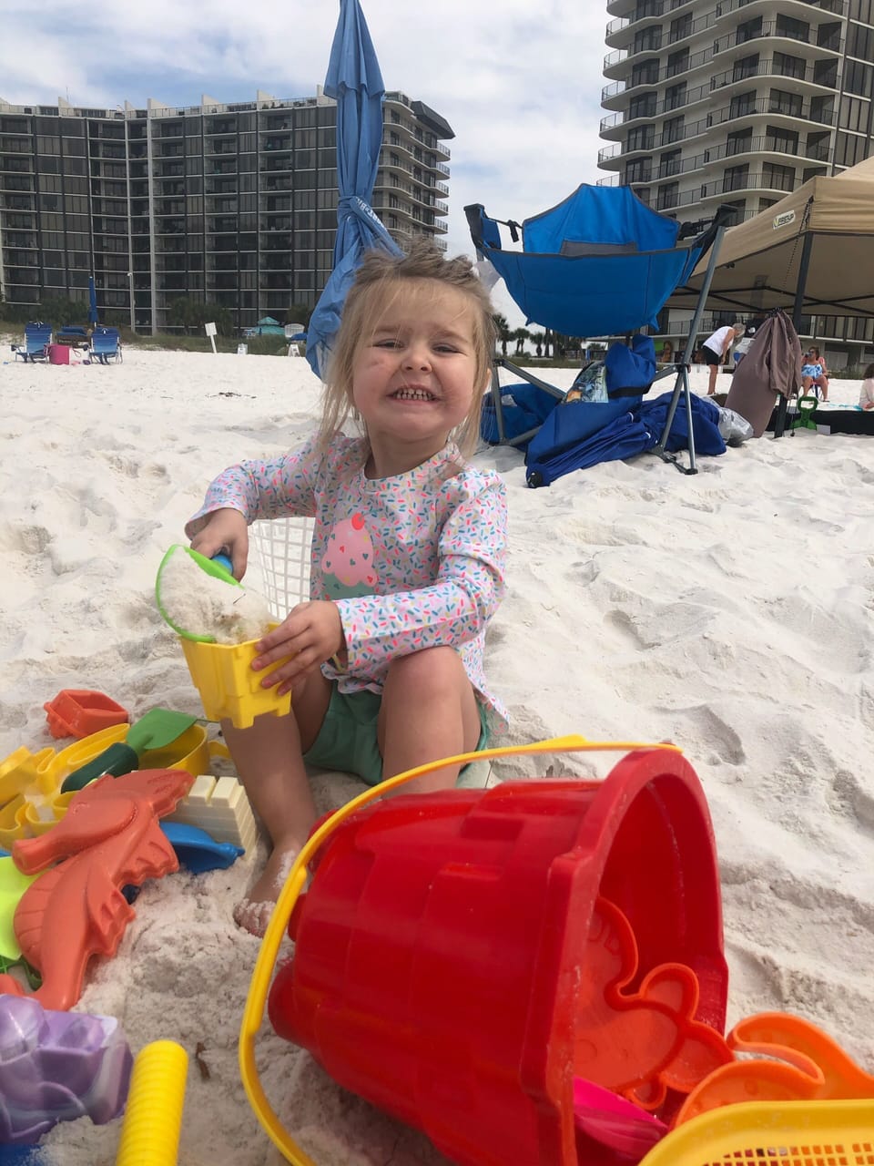 Sophia playing in sand 