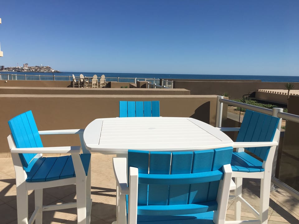 Enjoy the new bar height table with beautiful views