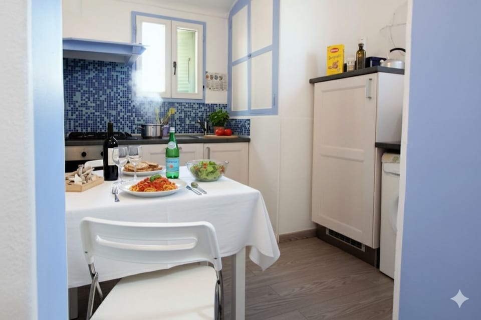 Apartment, 1 Bedroom, Terrace | Private kitchen | Fridge, microwave, oven, stovetop