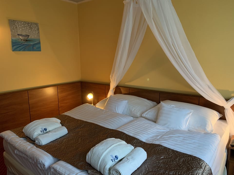 Standard Double Room | Minibar, in-room safe, desk, blackout drapes
