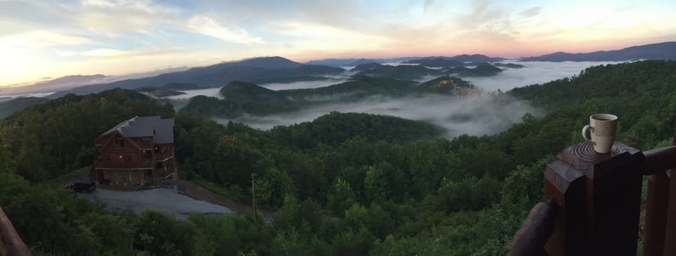 A view like nowhere else! Coffee on the deck  just before sunrise