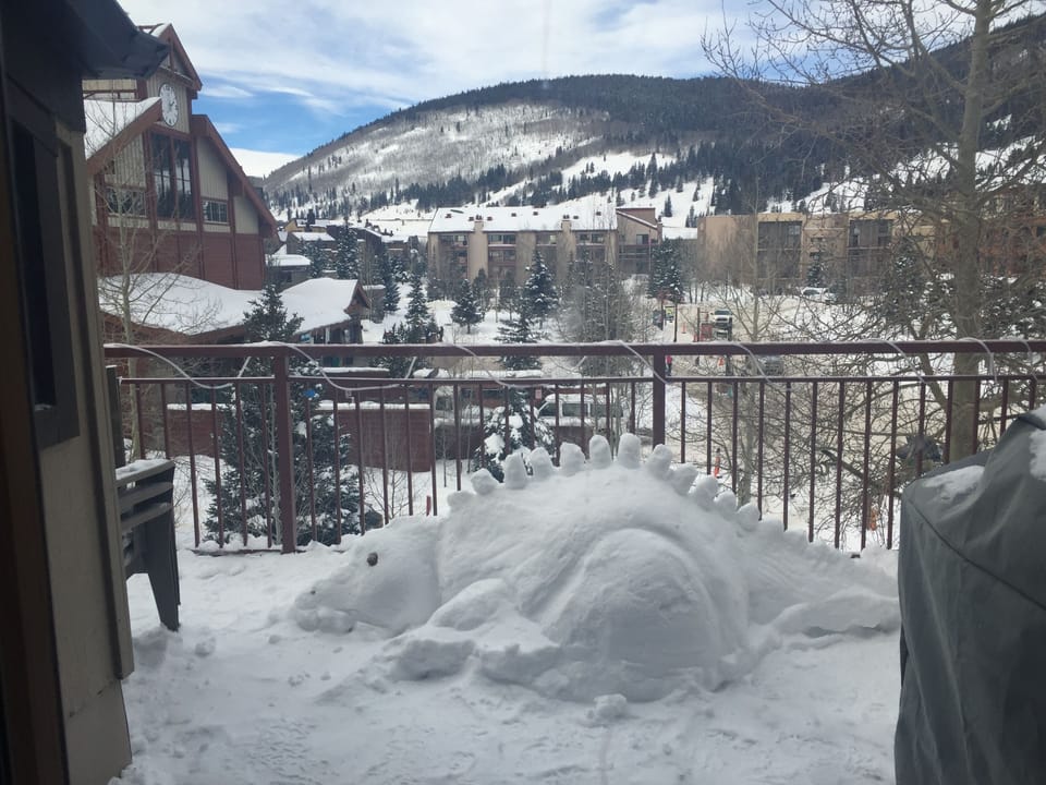 View from deck with Copper Station Day Lodge on left.