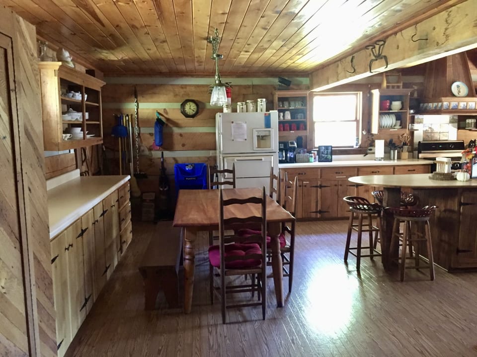Family gathering area for meals and games