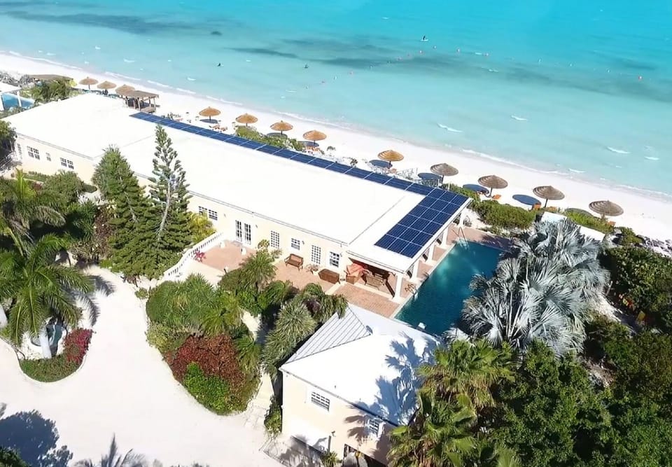 aerial view of solar panels to take advantage of the sunshine