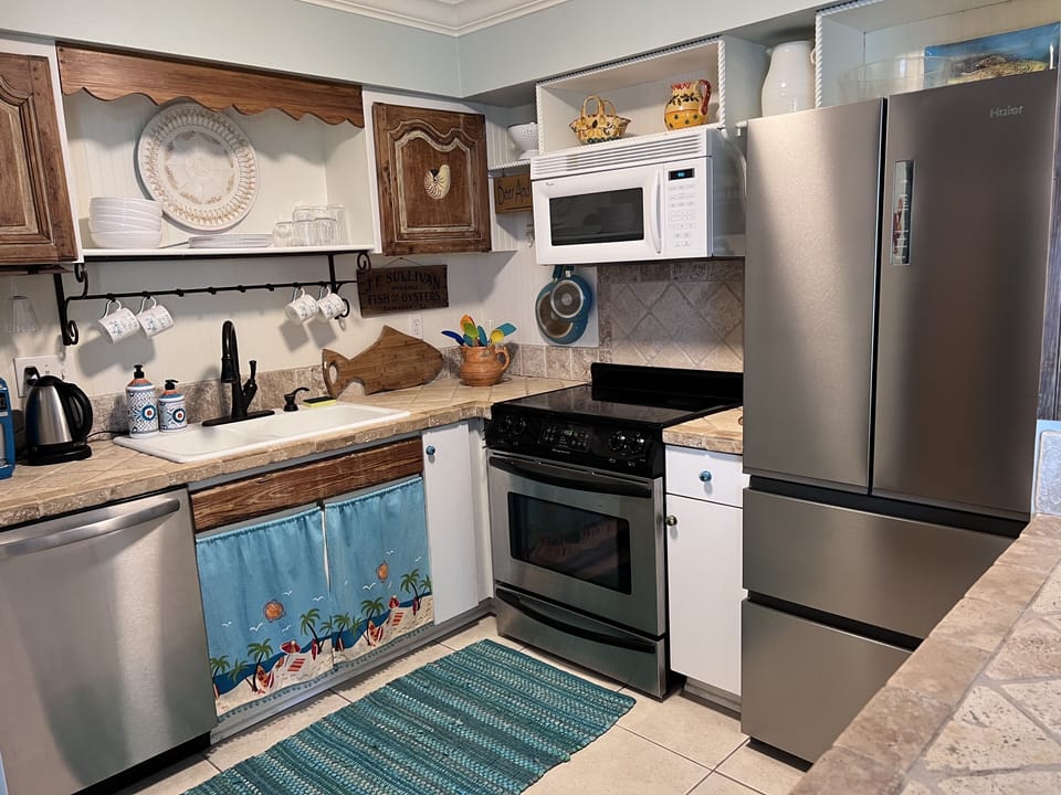 Fully stocked kitchen for cooking your own meals