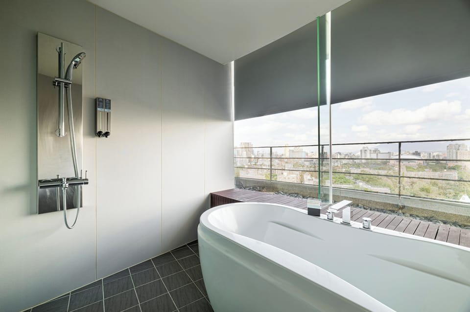 Superior Double Scenic View Room | Bathroom | Hair dryer, towels, soap, shampoo
