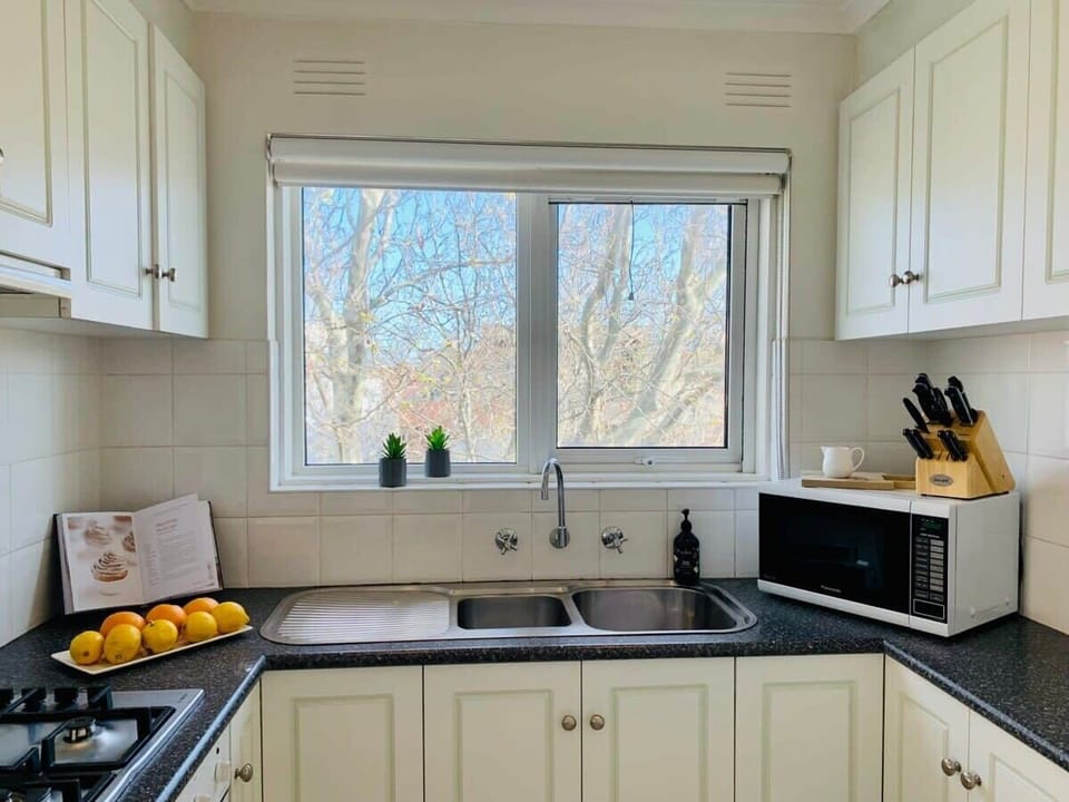 Kitchen with lots of natural light