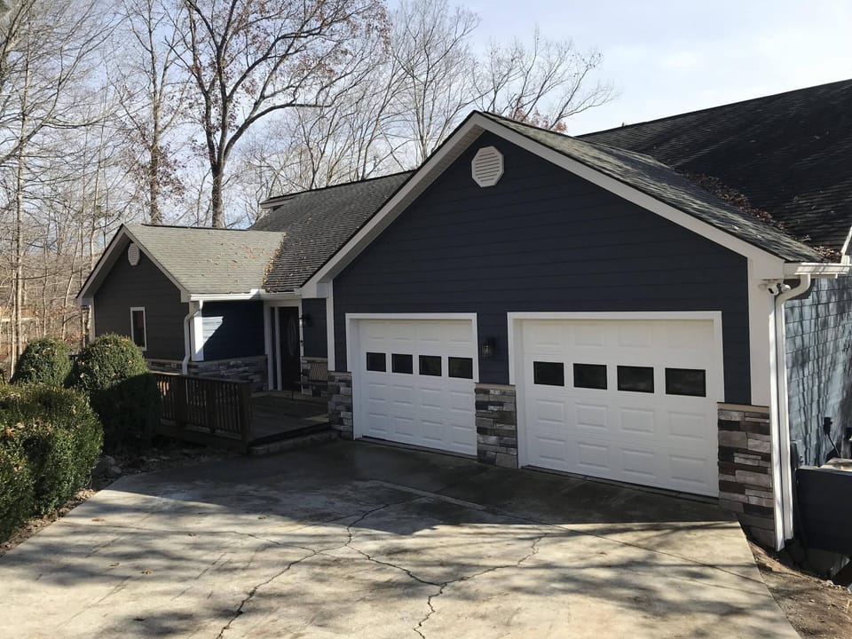 Front of house with new siding