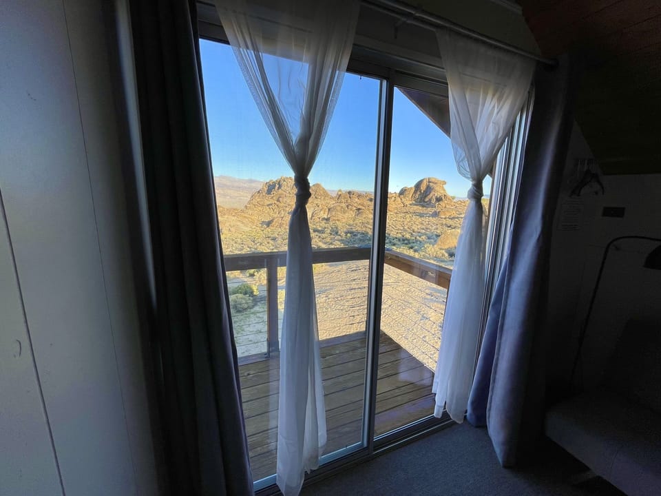 Master Bedroom balcony over looks the Alabama Hills, Owens Valley and Inyo's