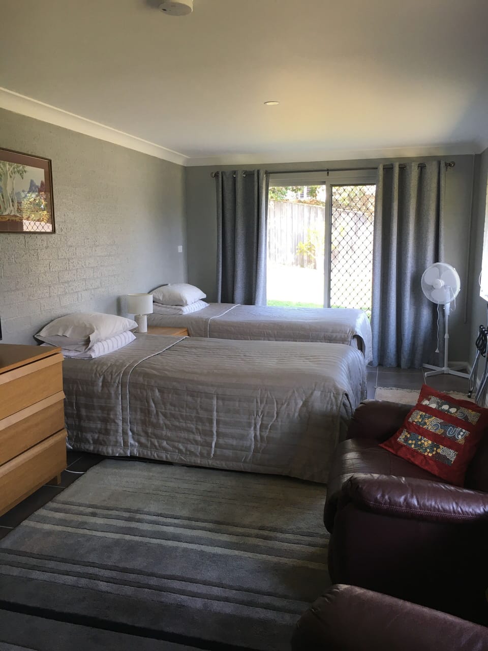 Beds set up as twin king singles/