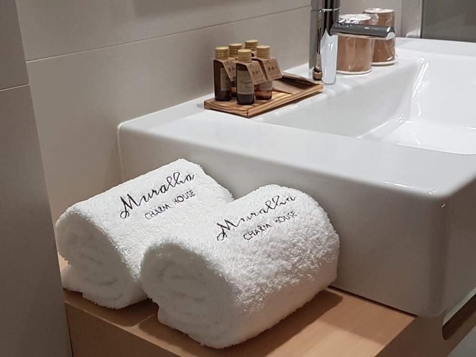 Twin Room | Bathroom | Shower, rainfall showerhead, designer toiletries, hair dryer