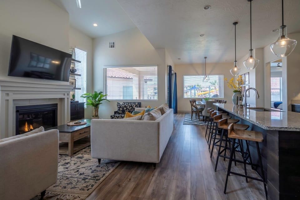 Main floor living spaces