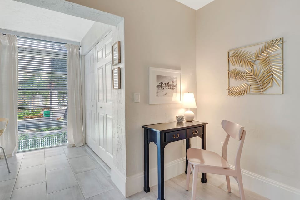Desk in main living area 