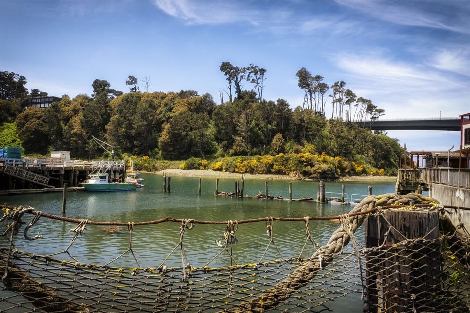 Cowabunga - The historic Noyo harbor at the entrance to the Pacific ocean