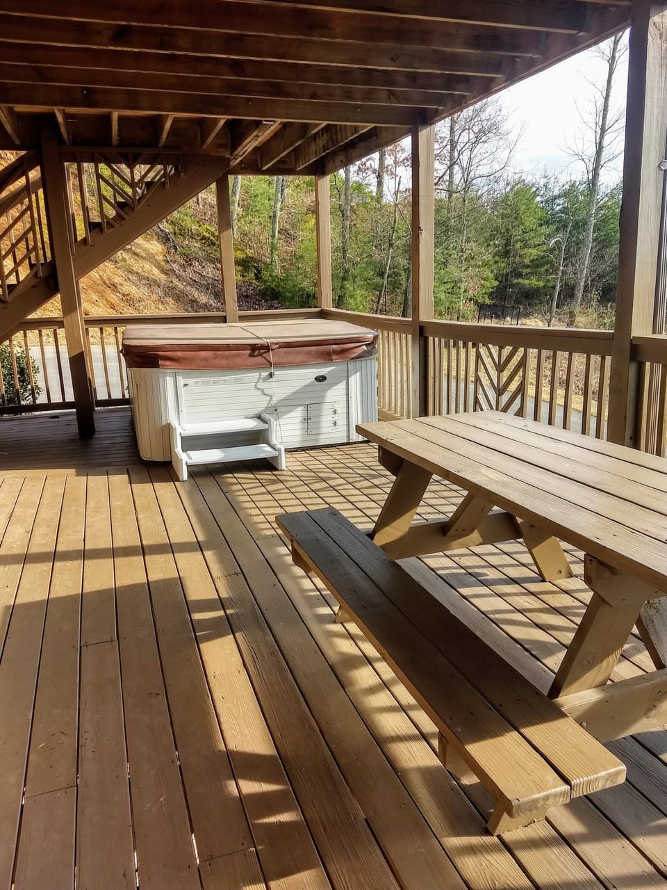 Lower level deck (hot tub and picnic table)