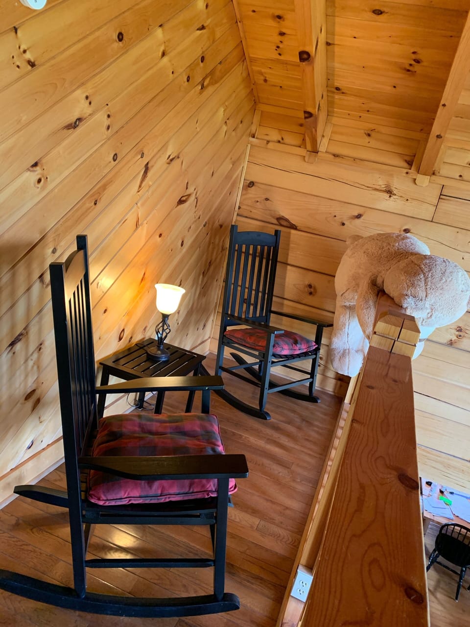 Read in the loft while daydreaming of hiking the mountains 