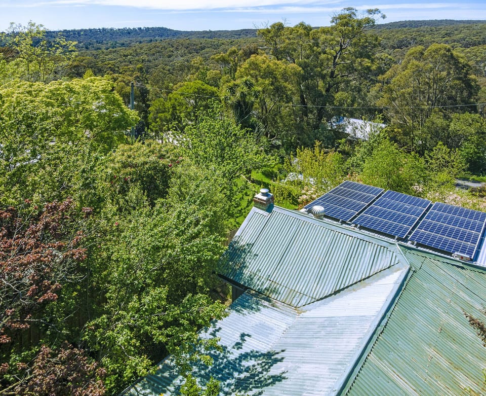 View from above the cottage towards the nearby forests of Hepburn Regional Park