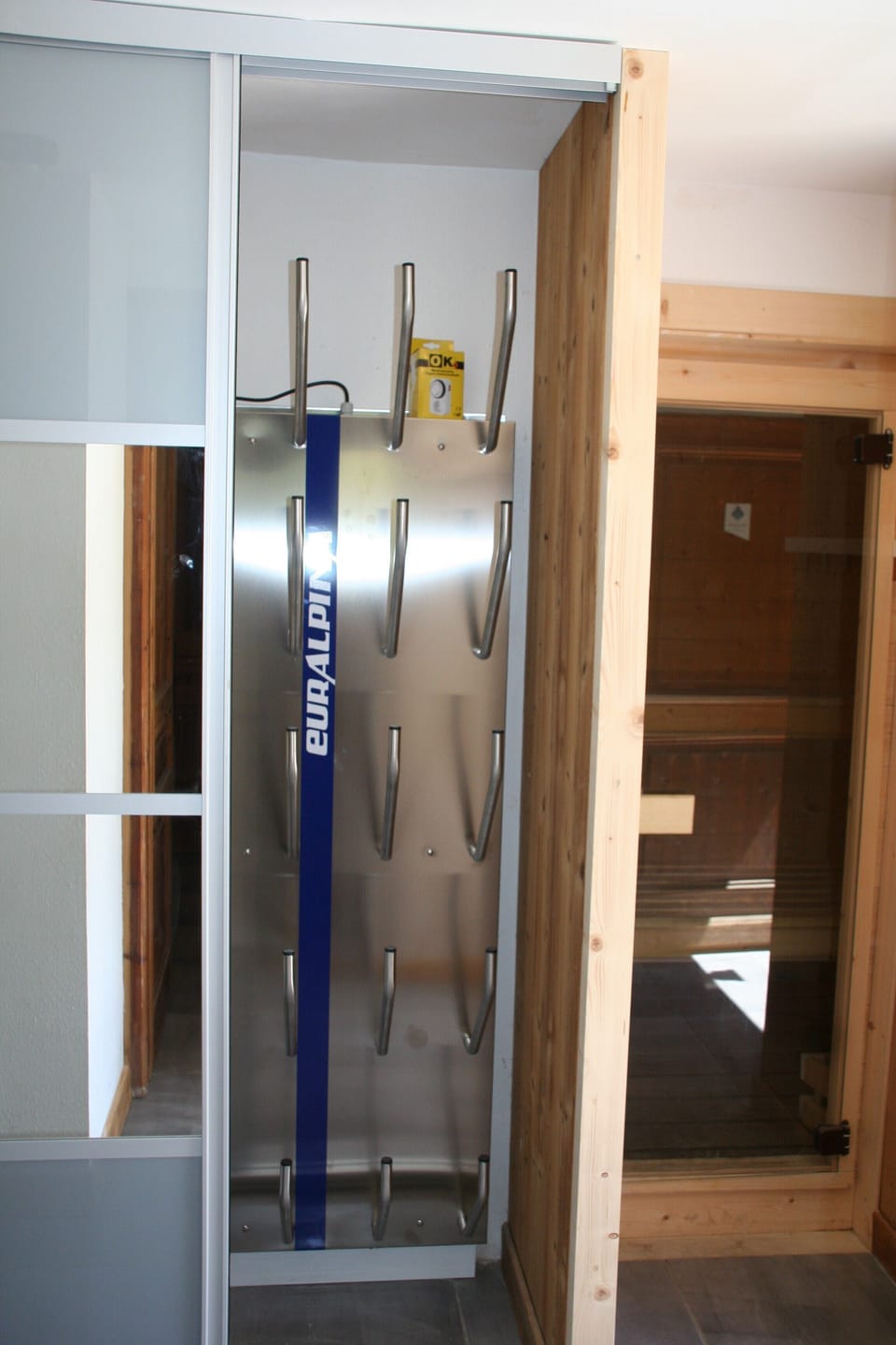Boot warmer next to Sauna