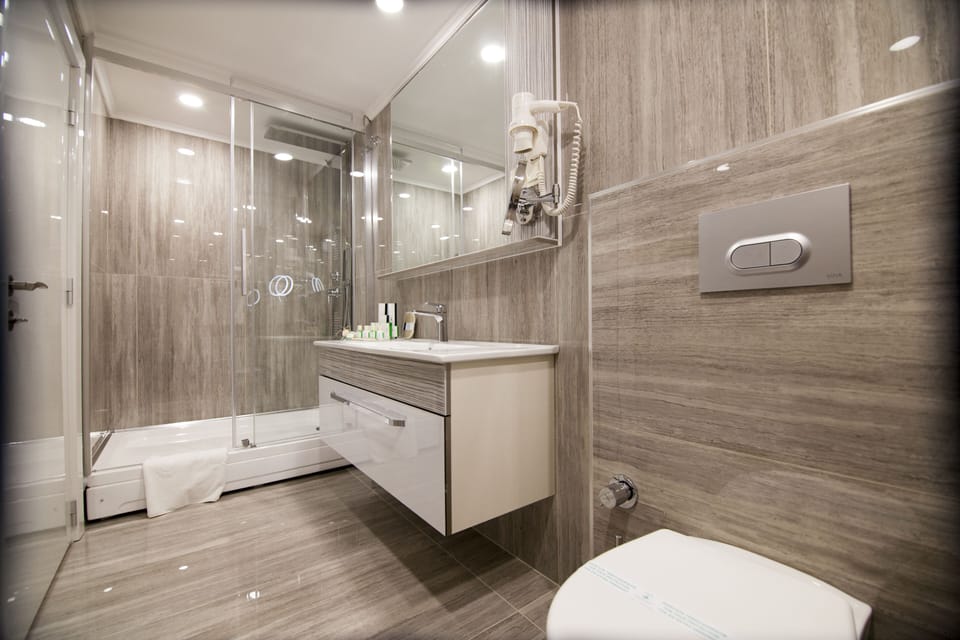 Royal Suite | Bathroom | Shower, rainfall showerhead, free toiletries, hair dryer