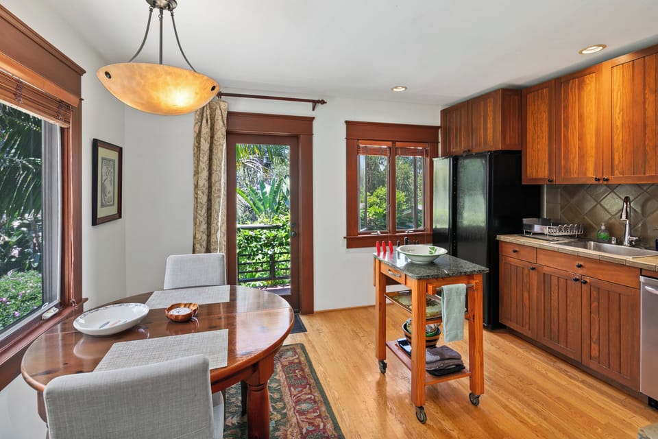 The Kitchen is bright and cheerful 