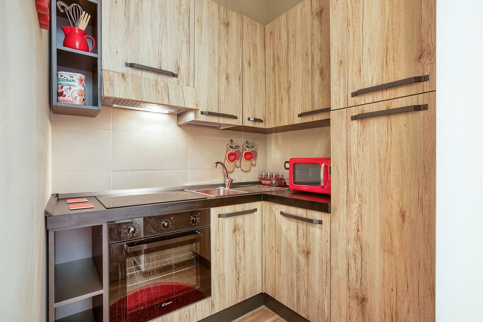 Apartment, 1 Bedroom | Private kitchen | Full-size fridge, stovetop, dishwasher, cookware/dishes/utensils