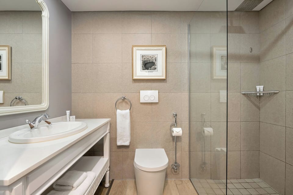 Room, 1 King Bed | Bathroom | Free toiletries, hair dryer, towels, soap