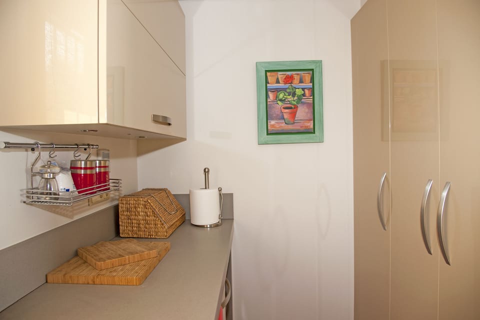 Apartment | Private kitchen | Full-size fridge, microwave, oven, stovetop
