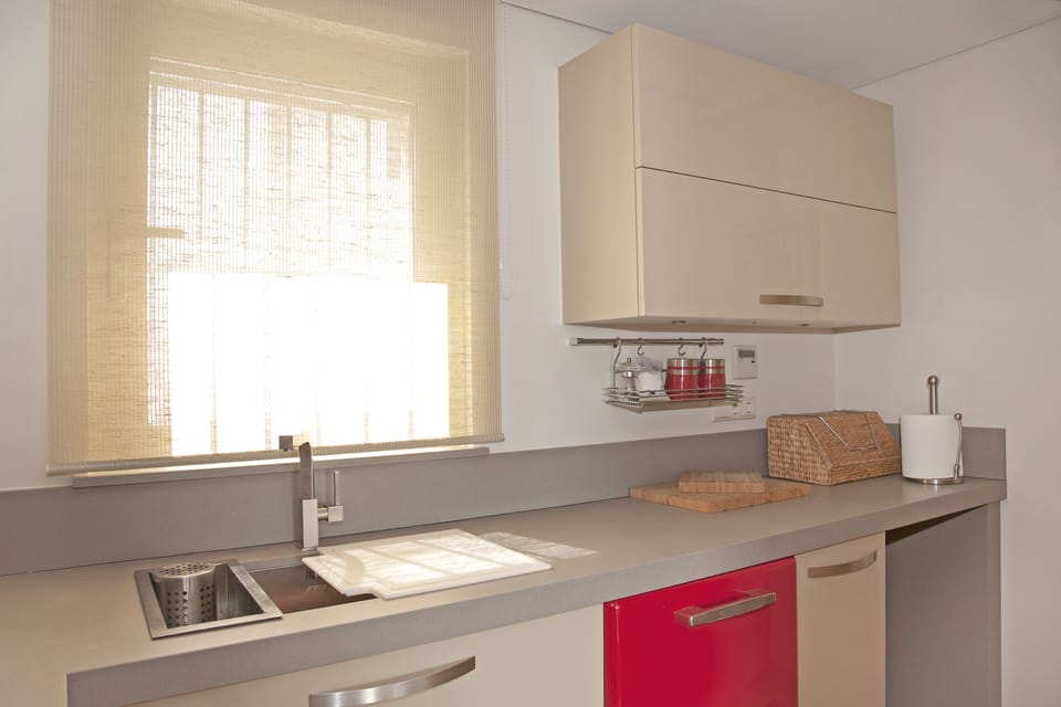 Apartment | Private kitchen | Full-size fridge, microwave, oven, stovetop