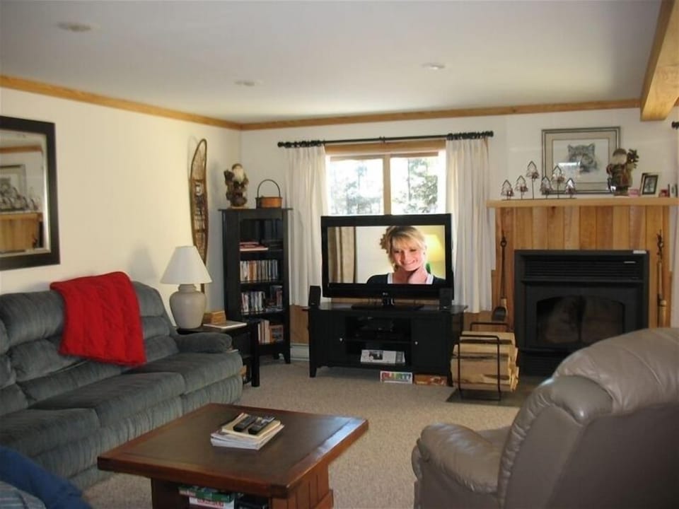 Living Room with Wood Fireplace
