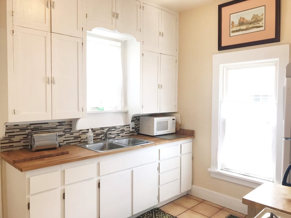 Newly Remodeled Kitchen with butcher block countertops