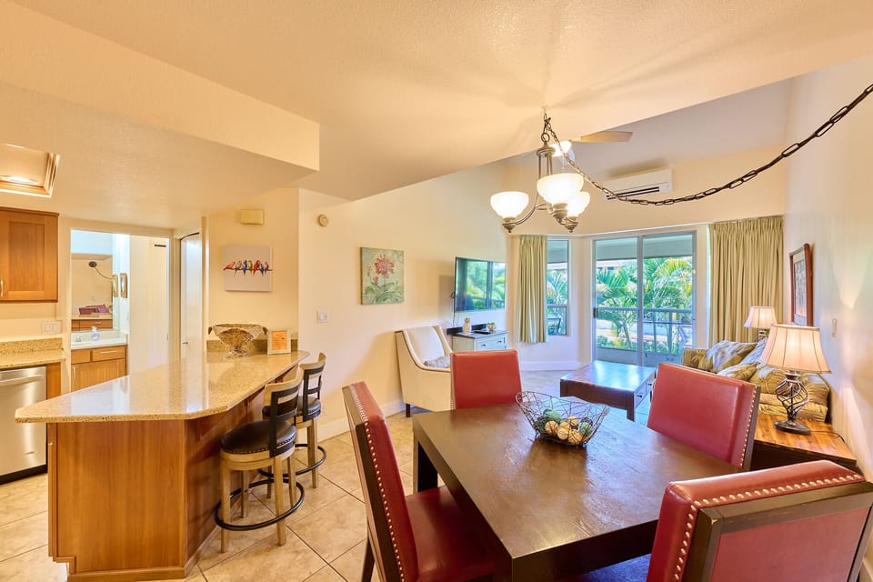 Kitchen island can also be used to set up a remote office. 