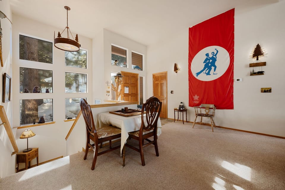 A game table provides hours of entertainment on snowy days