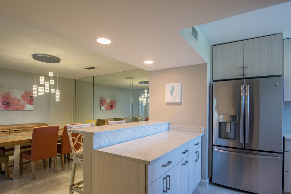 Breakfast bar with view of the dining area.