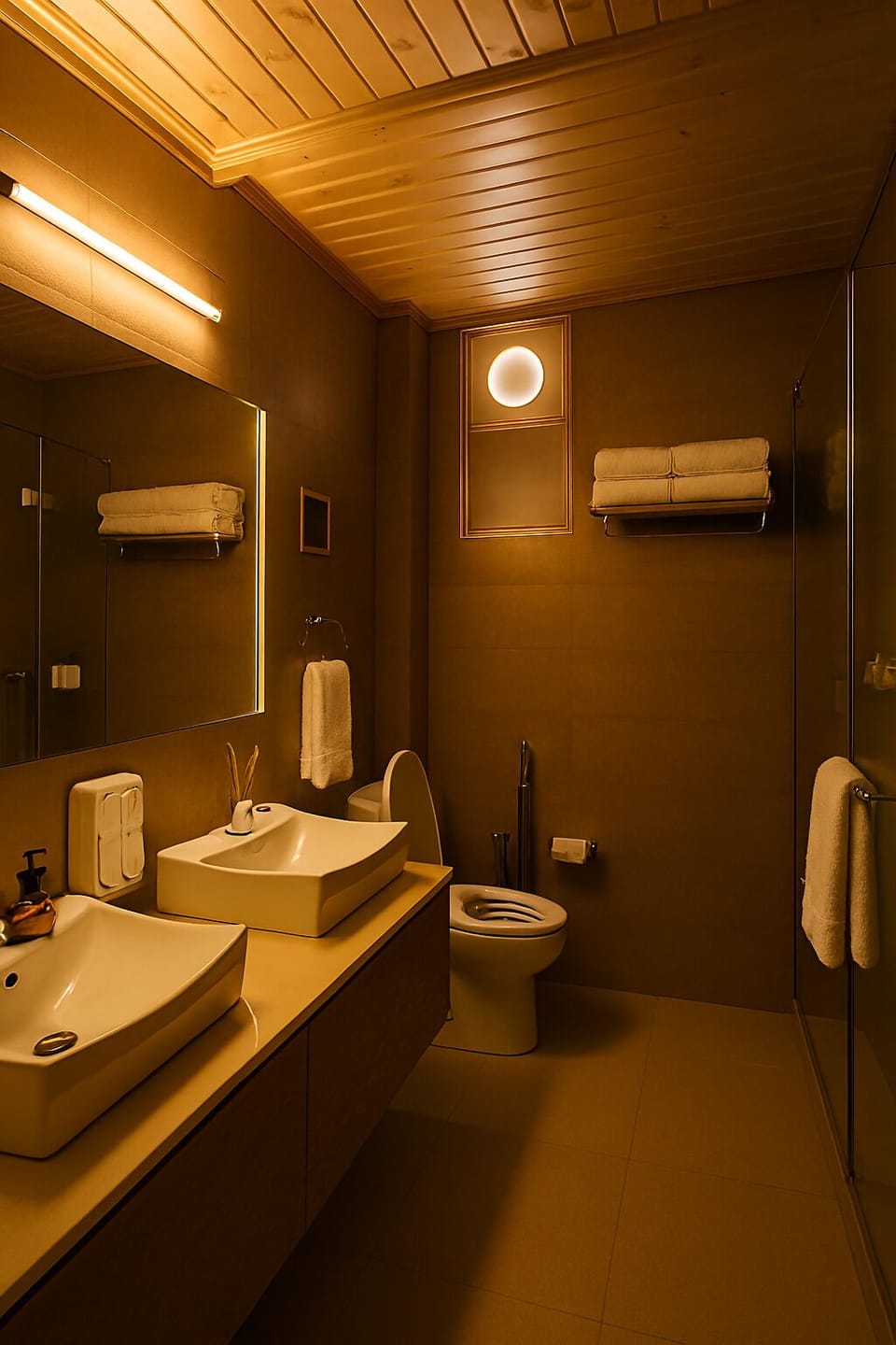 Sunset Family Suite | Bathroom | Shower, rainfall showerhead, free toiletries, hair dryer