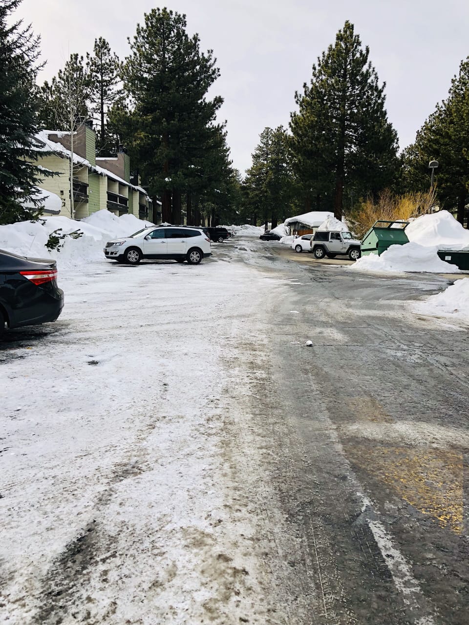 The complex manager maintains our parking lot daily to keep clear.