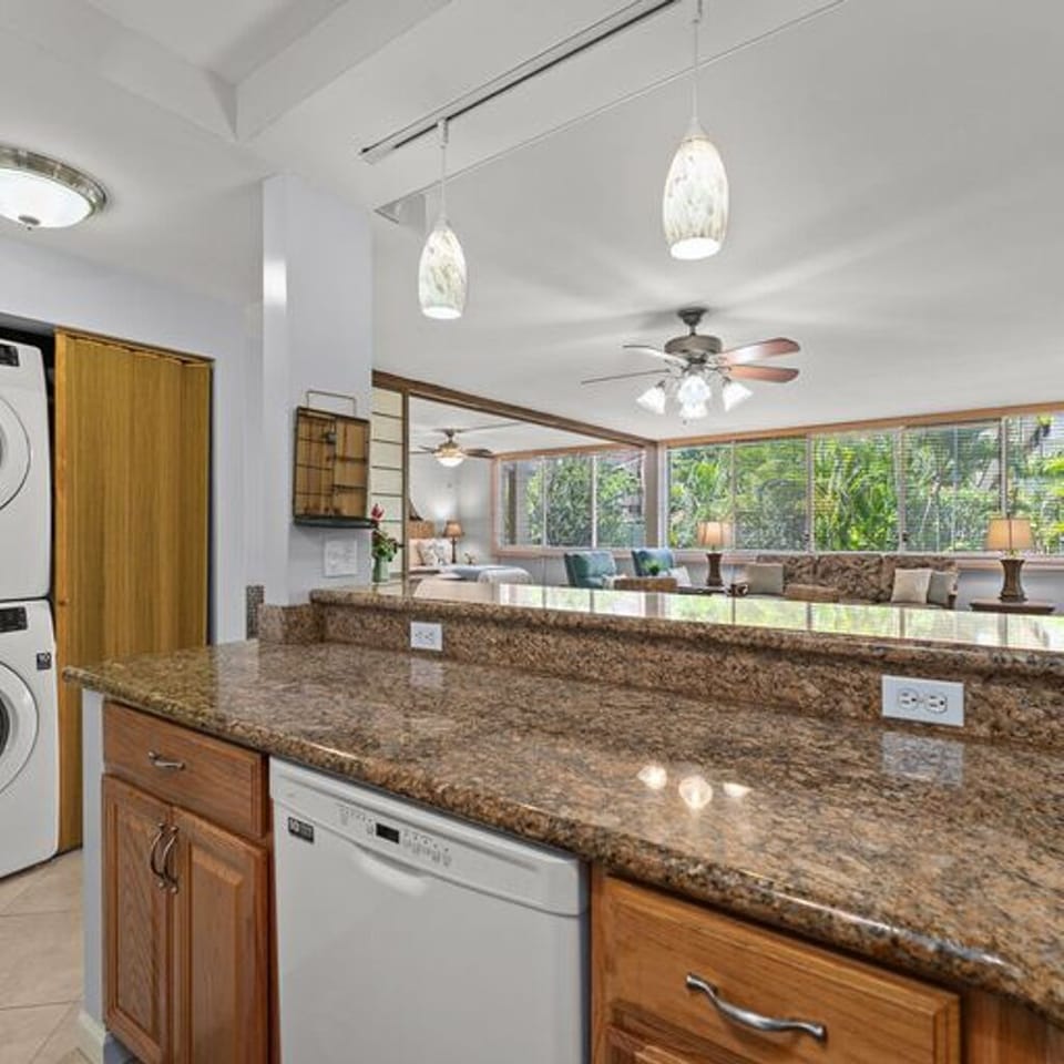 kitchen with view of living room