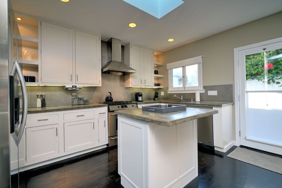 Gourmet Kitchen with Convection Oven and Wine Fridge.
