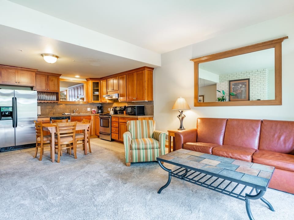 Kitchen and living area with a great flow